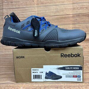 Reebok Mens SubLite Work Shoes Size 15M Gray & Blue Athletic Footwear
